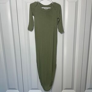 Baby Noah Knotted Sleep Gown Baby NB-3M Green 100% Modal Long Sleeve Sleeper